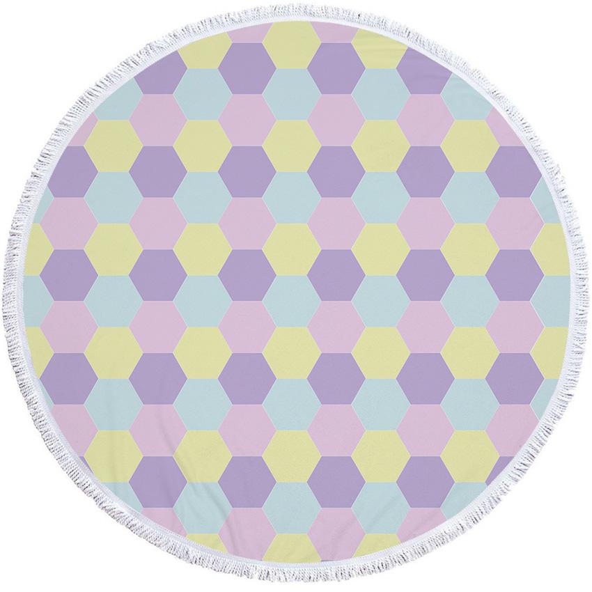 Macaron Donuts Cake Round Beach Towel Thick Shower Bath Towels Microfiber Summer Swim Circle Yoga Mat Blanket 150cm With Tassels