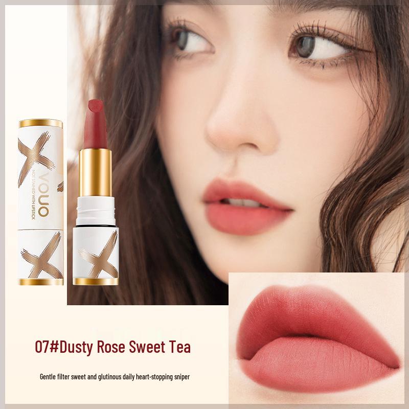 Soft Mist Velvet Matte Lipstick Set - Red-Brown Bean Paste: Non-Fading, Waterproof & Non-Stick