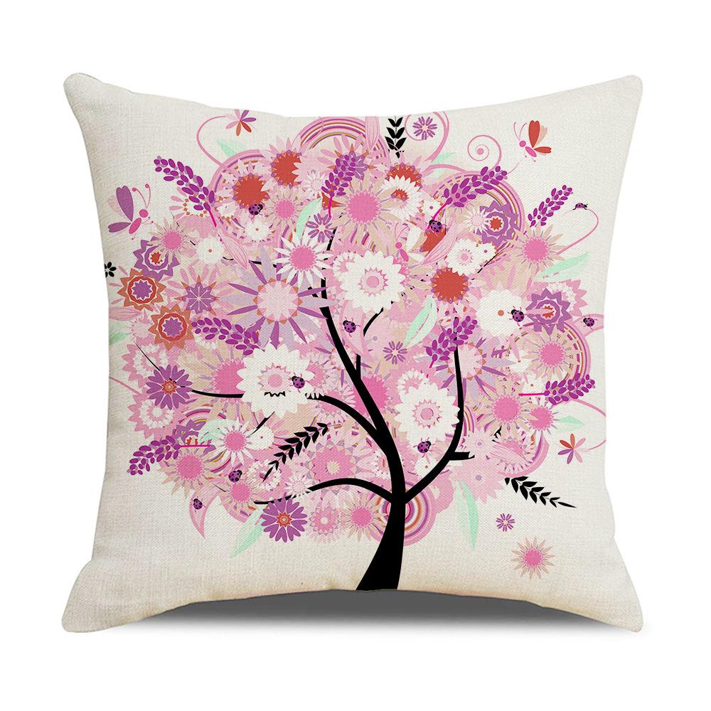 Ins Nordic Style Cartoon Tree Car Sofa Pillow Custom Nap Pillow Lumbar Cushion Cover Home