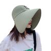 Women's Spring and Summer Large Brim Sunscreen Sunshade Fisherman's Hat Simple Breathable Pure Color Hollow Hat