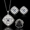Jewelry Set, Earrings, Ring Necklace, Blue Spinel Square Design, High-End Light Luxury Women'S Colored Treasure.