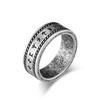 Nordic Viking Text Double-stranded Wire Rope Ring Ring Niche Personality Neutral Wind Fashion Titanium Steel Hand Jewelry