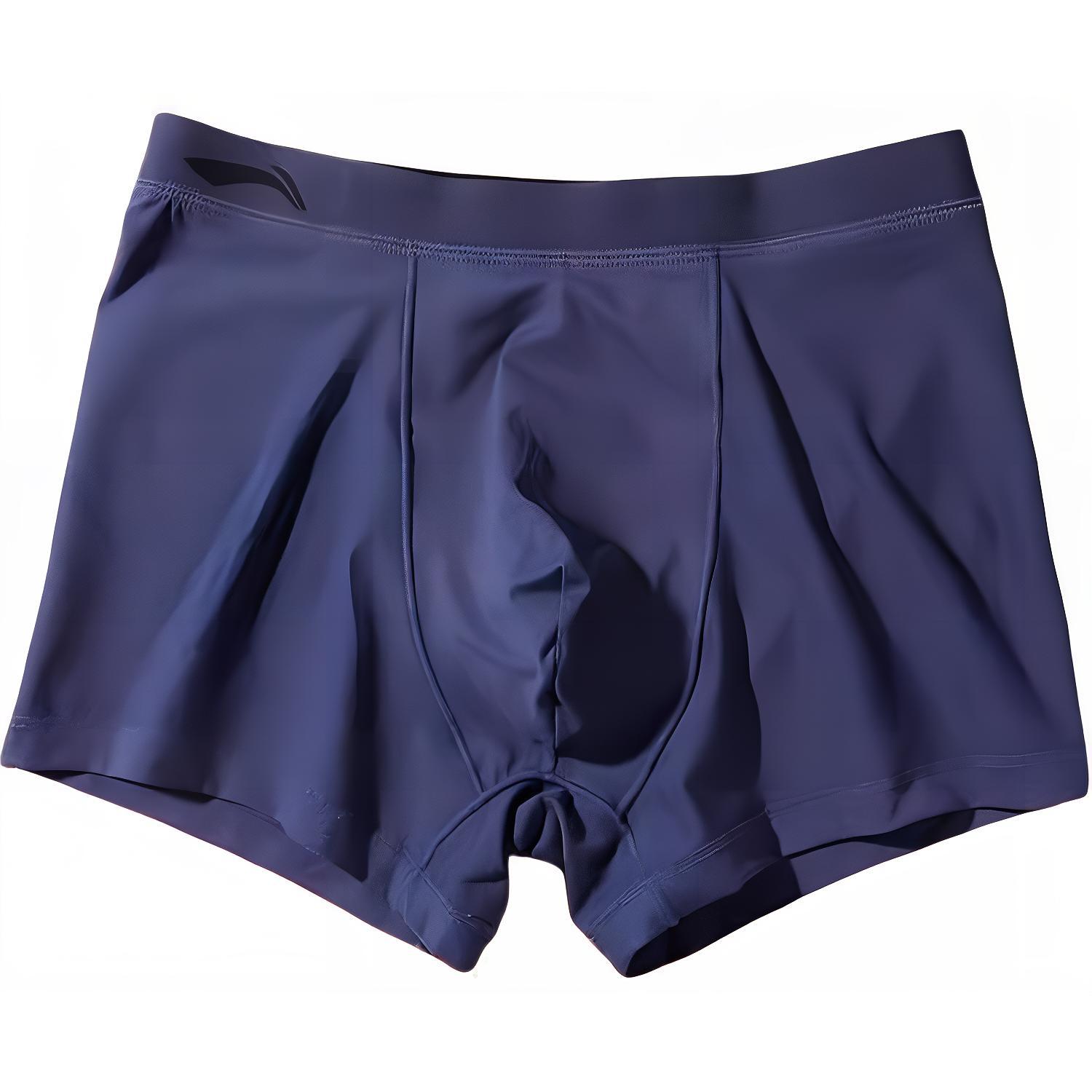 

Li-Ning Quick-Drying Comfortable Solid Color High-Waisted Boxer Briefs Men Underwear Earth-Gray AUAT001-2 L