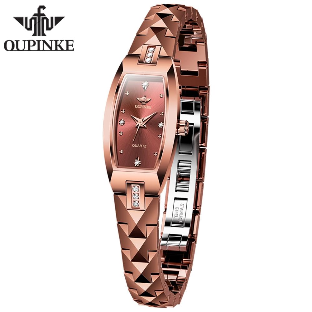 

OUPINKE Женские часы Элегантные Легкая Роскошь Вольфрамовая Сталь Бриллиантовые Часы Женские Часы Высококлассные Часы