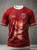 2026 Norway Flag Soccer Jersey Print Short Sleeve Crew Neck T Shirt Flat Printing Sleeve Men Sports Training Casual Fan Top