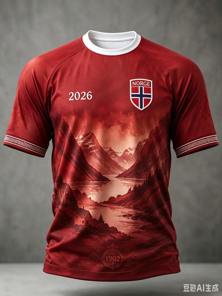 2026 Norway Flag Soccer Jersey Print Short Sleeve Crew Neck T Shirt Flat Printing Sleeve Men Sports Training Casual Fan Top