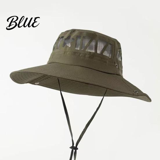 Cappello da Sole a Tesa Larga per Escursionismo Cappelli a Rete Uomo Protezione UV Cappello da Pesca Secchiello Traspirante Pescatore Donna Pieghevole Estivo Outdoor Spiaggia Safari