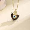 Nidin Sacred Heart Evil Eye Necklace Women Colorful Beaded Pendant Chain Choker Boho Style Lucky Protection Jewelry Wholesale