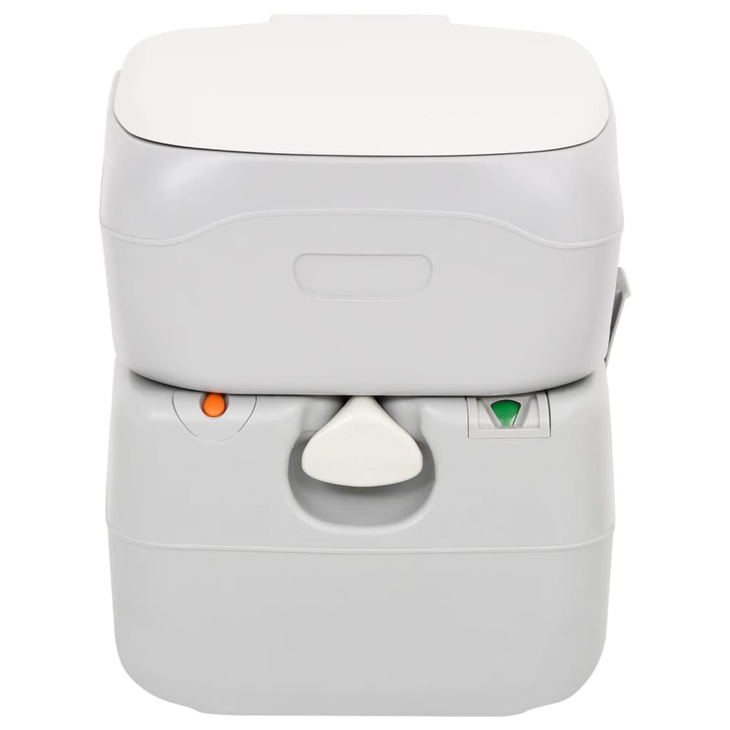 Vidaxl WC Portatile da Campeggio, Grigio-Bianco, 22+12 L, Hdpe