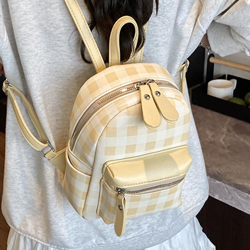 Nischen College-Stil Kontrastfarben karierter Rucksack Damen 2025 Sommer Koreanische Version Trendige Mode Kleiner Rucksack Damen Achseltasche
