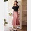 Bailuyu French Elegant Shimmer Slim Fit Short Sleeve Women's T-Shirt