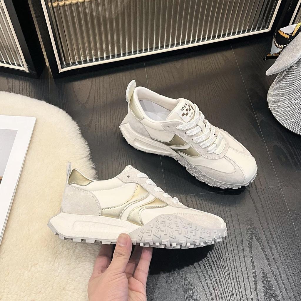 Leather retro classic Forrest Gump shoes women's 2025 spring new sports shoes women's Korean version versatile casual training shoes tide