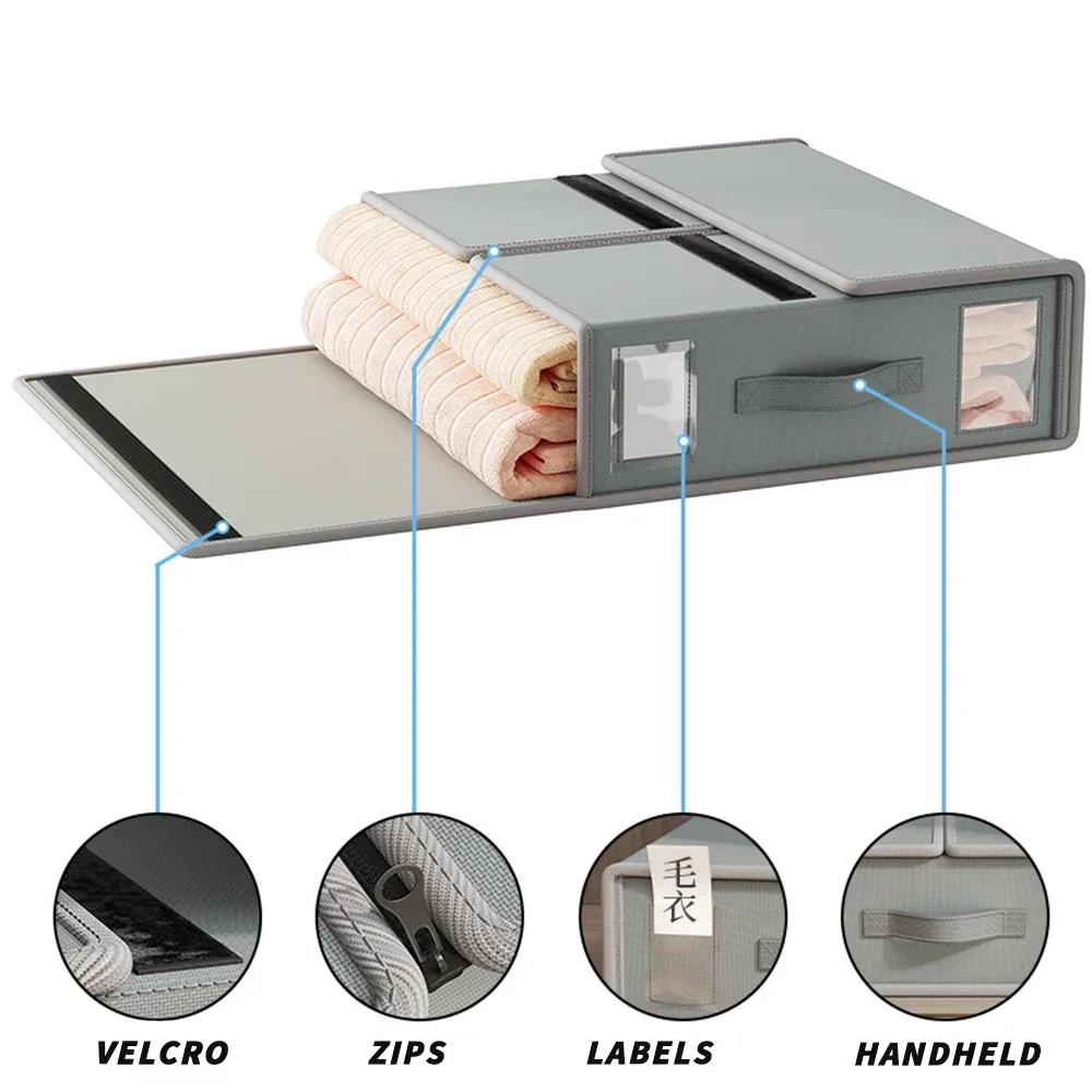 Creative Bed Sheet Storage Box Clothing Fabric Sheet 4-piece Organizer Wardrobe Blanket Quilt Cover Non-woven Oxford Storage Box