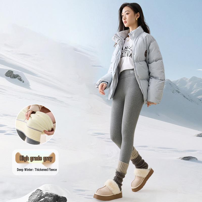 Women's Slimming Extra Thick Lambswool Cotton Pants - Warm Velvet, Non-Bulky, Perfect for Autumn and Winter.