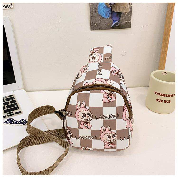 

Повседневная мультяшная наплечная сумка для малышей с легким дизайном для ежедневного использования хаки