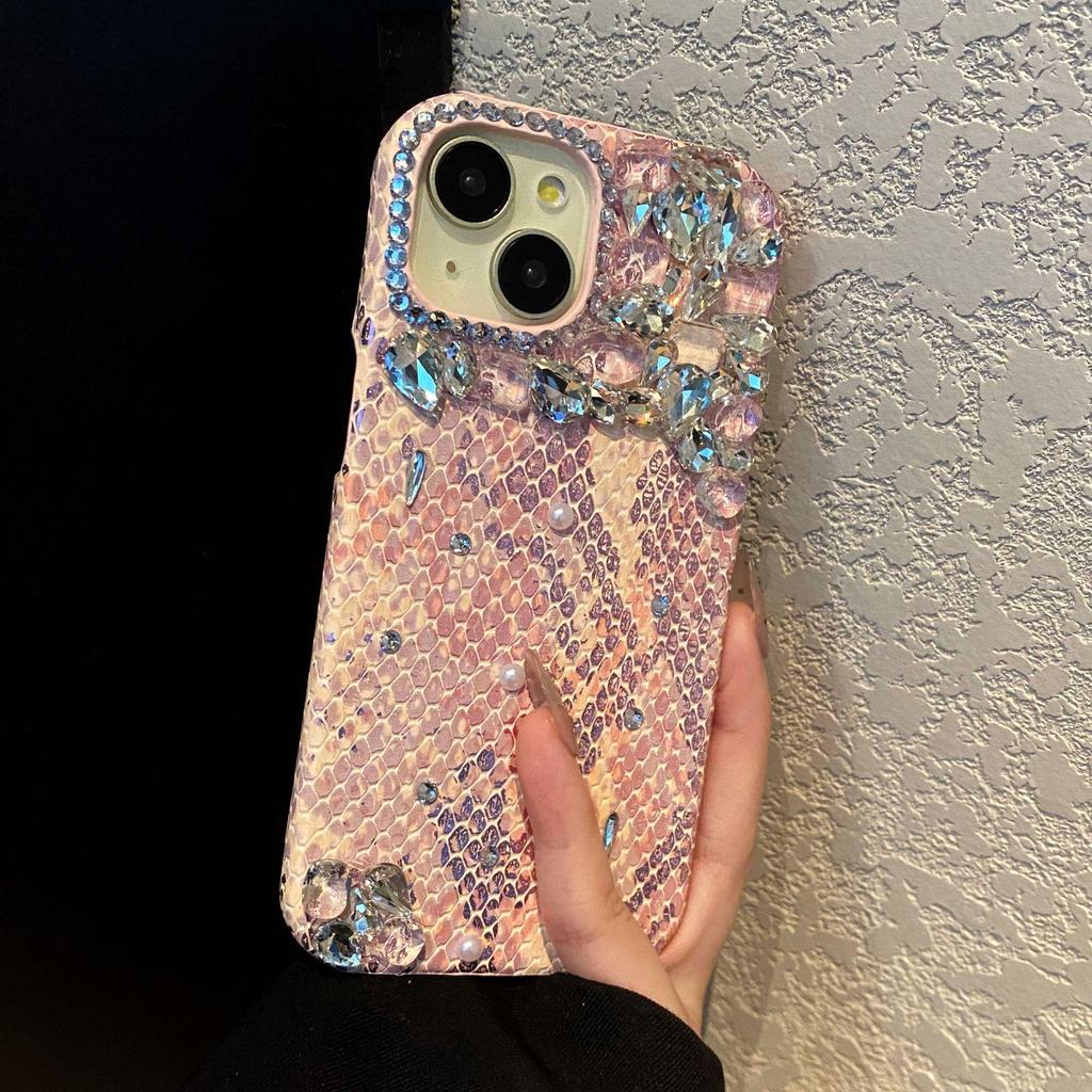 Rhinestone Leather Drop-proof Phone Case for Apple 17 Pro Max/16/15 Pro/14/13 Pro Max