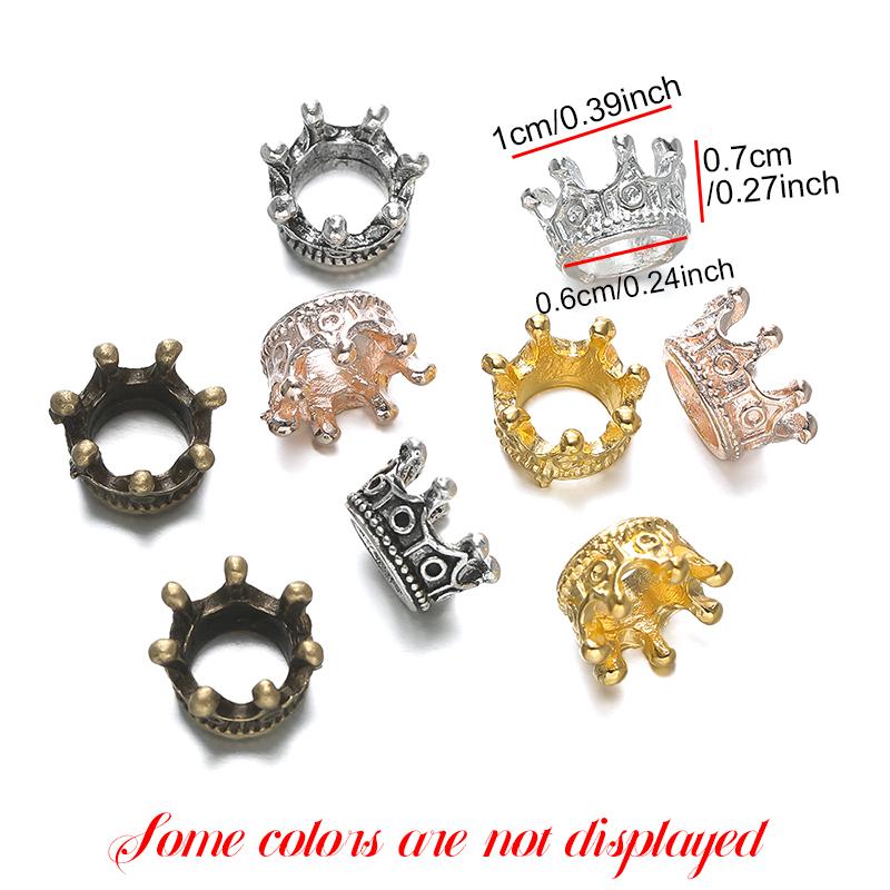 20PCS/Pack Metal Crown Bead DIY Handcraft Material Necklace Bracelet Jewelry Making Tools Pendant Accessories Mutiple Colors ZYF