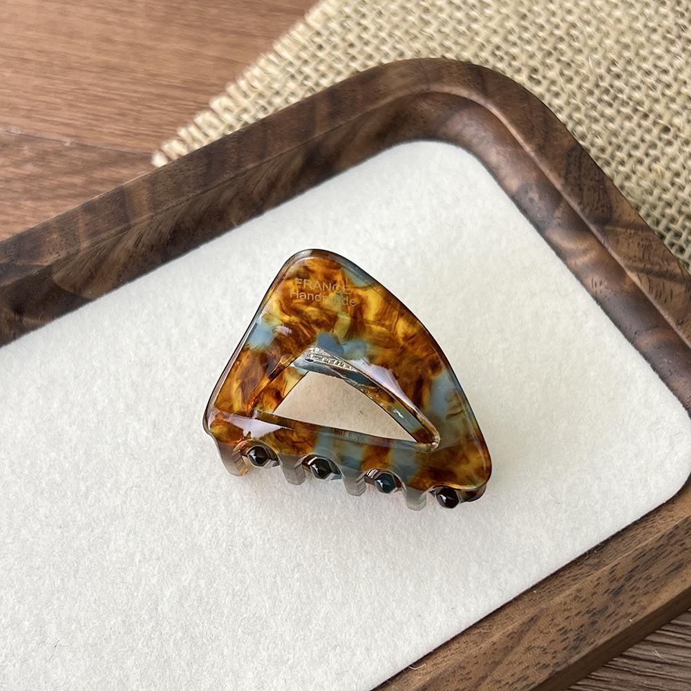 

Заколка для волос из ацетата с треугольным плетением, стильное украшение сбоку и сверху для женщин