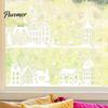 Indoor Outdoor Glass Window Stickers 2Pcs Christmas Town Static Sticker, Reusable Decal with Snowflake Clings for Winter Pattern, Decorative
