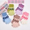 Autumn and winter warm knitted gloves women's cycling hand guards cold gloves adult fashion rhombus full gloves