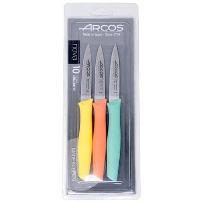 Coffret de Couteaux - ARCOS - Nova - 3 Couteaux d'Office - Lame en Acier Inoxydable - 85 mm