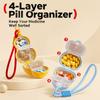 Sealed Portable Medicine Box 4-grid Mini Pill Organizer New Gourd Pill Case  Daily Carry