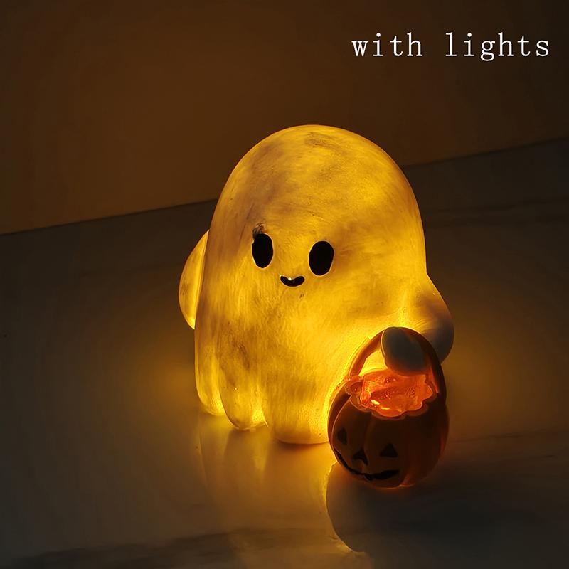 

Статуэтка Привидения Орнамент Смола Держащая Тыкву Фигурки Хэллоуин Домашние Украшения Для Гостиной Спальни Сада Внутри Помещения На Открытом Воздухе