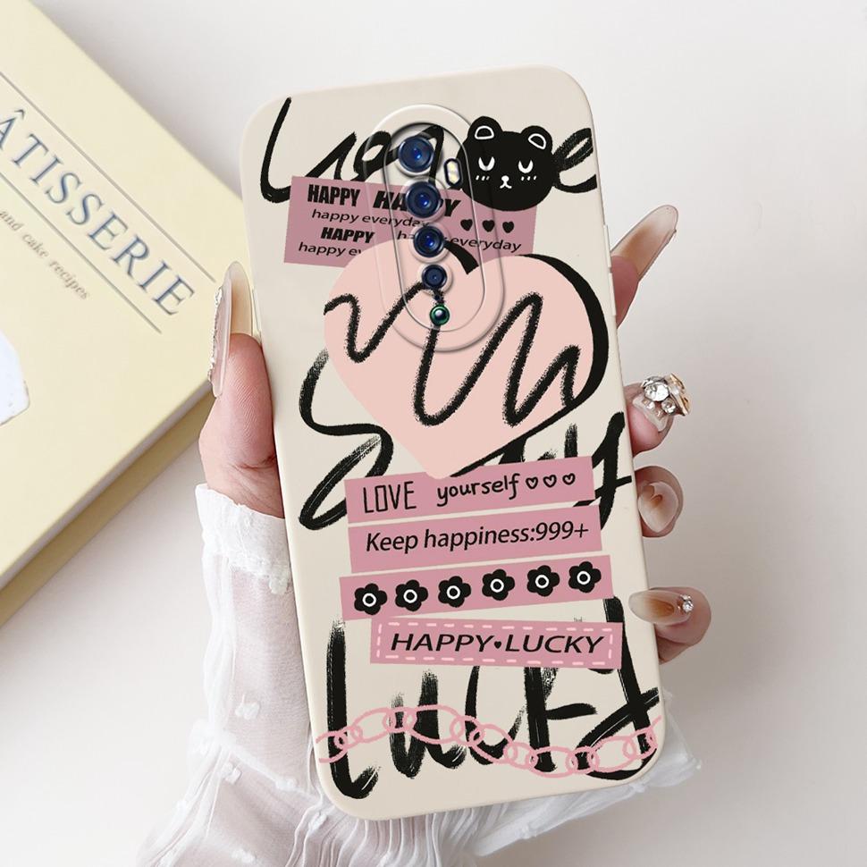For Oppo Reno 2 2F Case Cute Rabbit Painted Cover Soft Silicone TPU Phone Cases For Oppo Reno2 F Reno 2F Back Cover Funda