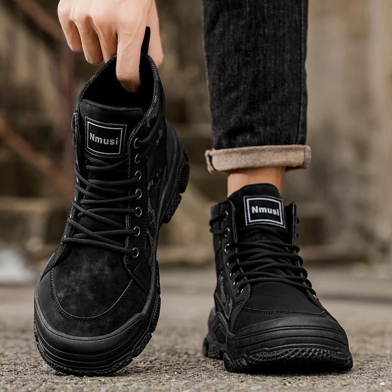 Men Boots New Platform Boots Outdoor Waterproof Casual Sneakers Working Men Ankle Boots Hiking Safety Shoes Mens Athletic