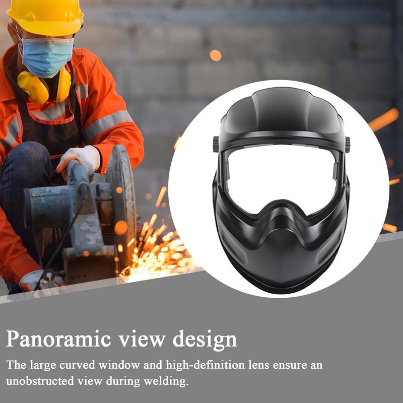 Welding Helmet UV Resistant Face Protector Dust Proof Large Viewing Welding Helmet for ARC Pipeline Stick Grinding Cutting