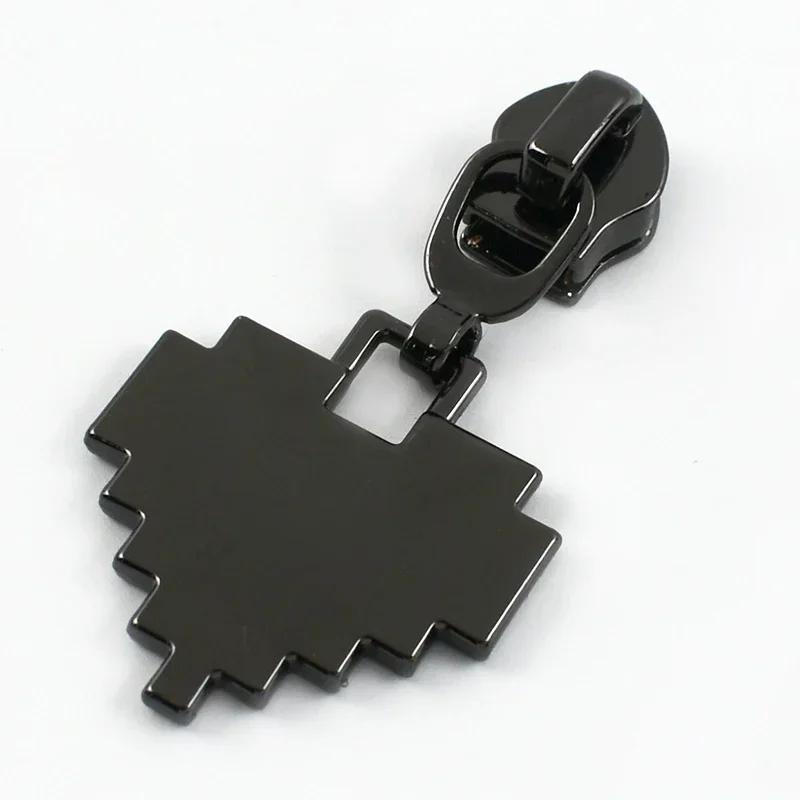 Meetee 5-50 Stück 5# Nylon Reißverschlussanhänger Kleidung Taschen Reißverschlüsse Reparatur Schieber für Plastikreißverschlüsse Herz Reißverschlusskopf Griff Nähzubehör