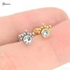 1Pc 1.2x6/8mm G23 Titanium Base Stainless Steel Studs Lip Labret Piercing Nose Helix Piercing Conch Tragus Earrings Flat End