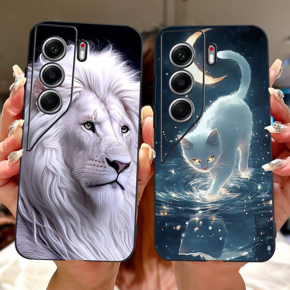 For Tecno Camon 40 Case CM5 Silicone Cute Cat Fashion Flowers Funny Painted Back Cover For Techno Camon 40 Phone Case Bumper