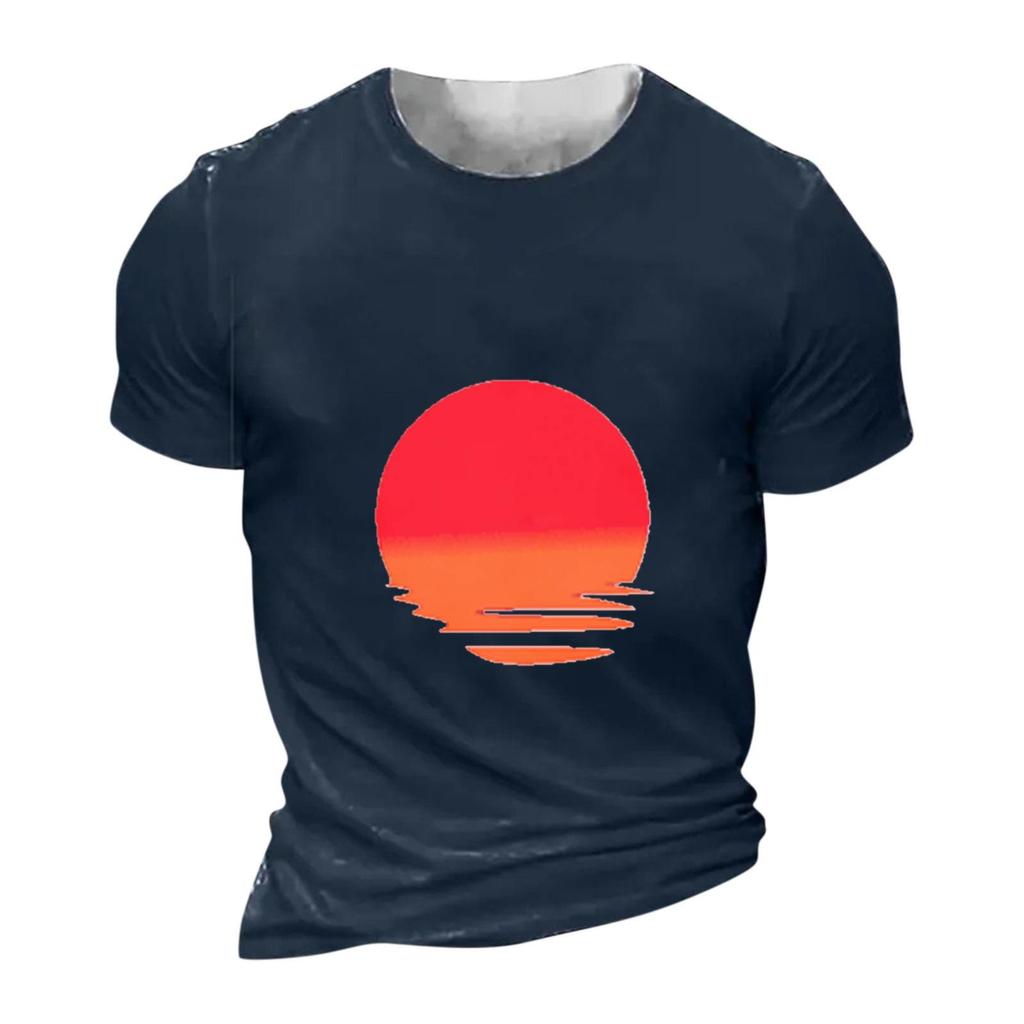 3Dt-Shirt Vertigo Pattern Print Casual Versatile Crew Neck Men'S T-Shirt