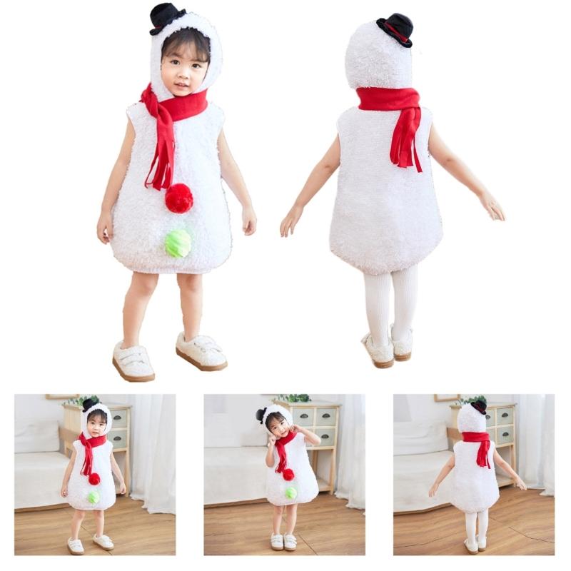 Baby Snow Man Costume Snow Girl Costume, Toddler Christmas Snowman Costume Novelty Fancy Dress Snow Girl Costume