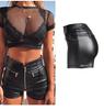 High Waist Elastic Leather Shorts - Slimming Hip Lifting Motorcycle Style Women's PU Pants