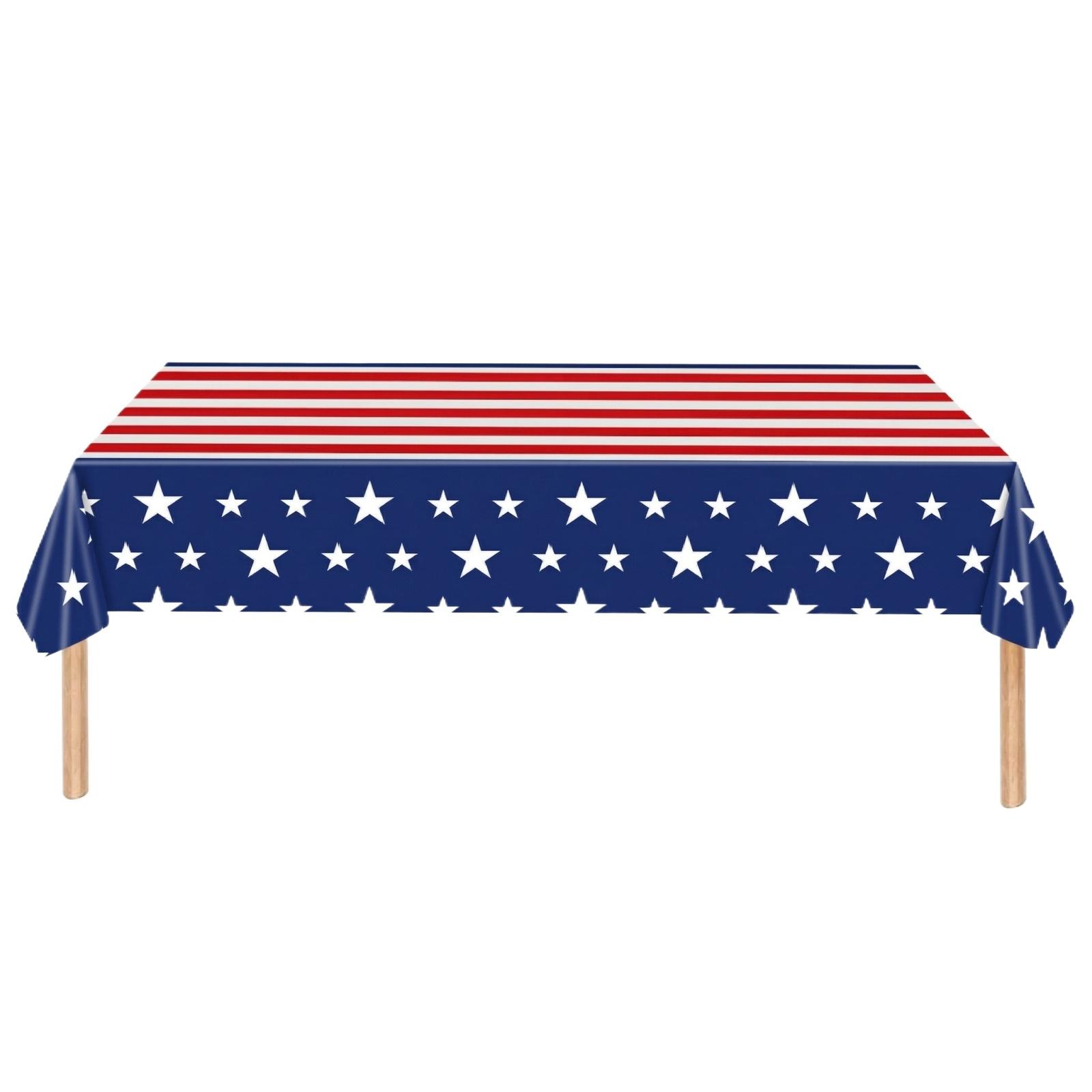 Independence Day Party Tablecloth For Children, Patriotic Party Decorations, Disposable PE Tablecloth One Size