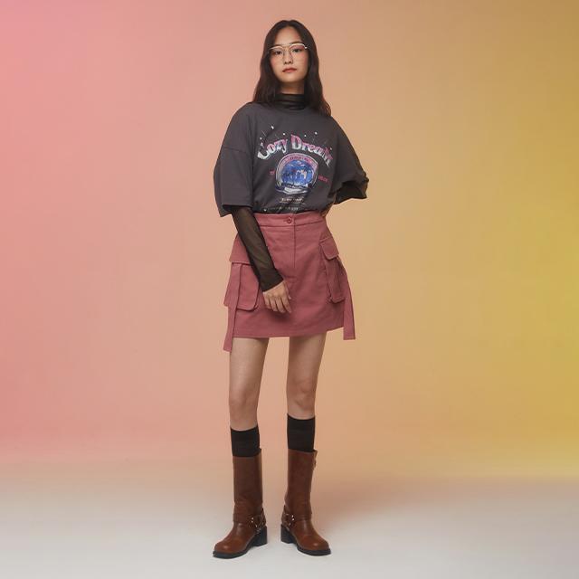 Rap Cotton Cargo Mini Skirt Aq3Ws866