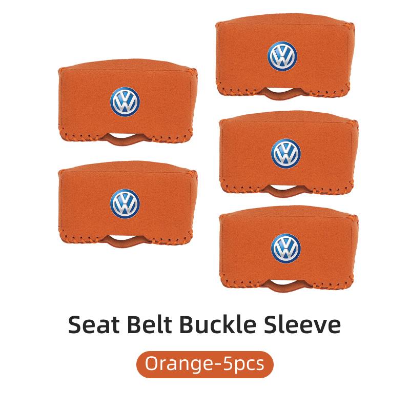 Car Suede Safety Belt Buckle Protector Cover Interior Accessories For VW Scirocco Jetta Beetle Passat Polo Tiguan Sharan Touran H22