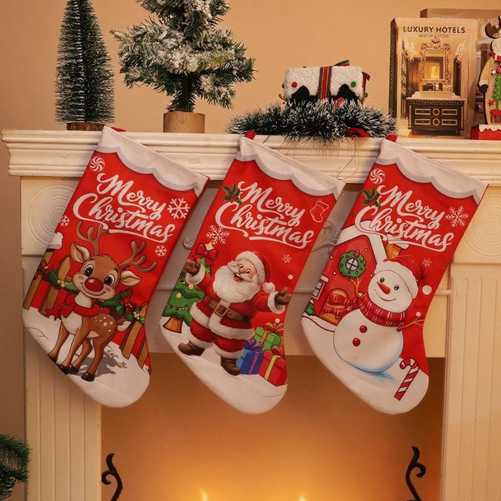 Christmas Stocking Gift Bag Children's Candy Bag Christmas Tree Fireplace Decoration Pendant
