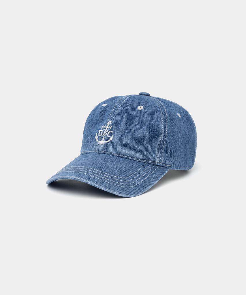 UNIFORM BRIDGE Ubc Washed Denim Cap Blue