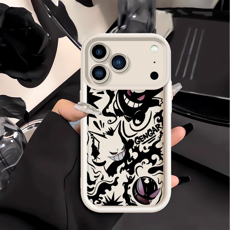 Funny Pokemon Gengar Phone Cover Case for Apple iPhone 17 Pro Max 16 XR 13 Mini 11 Air 16e 14 Plus 15 12 XS