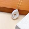 Versatile 2026 Irregular Baroque Pearl Cross Pendant Necklace