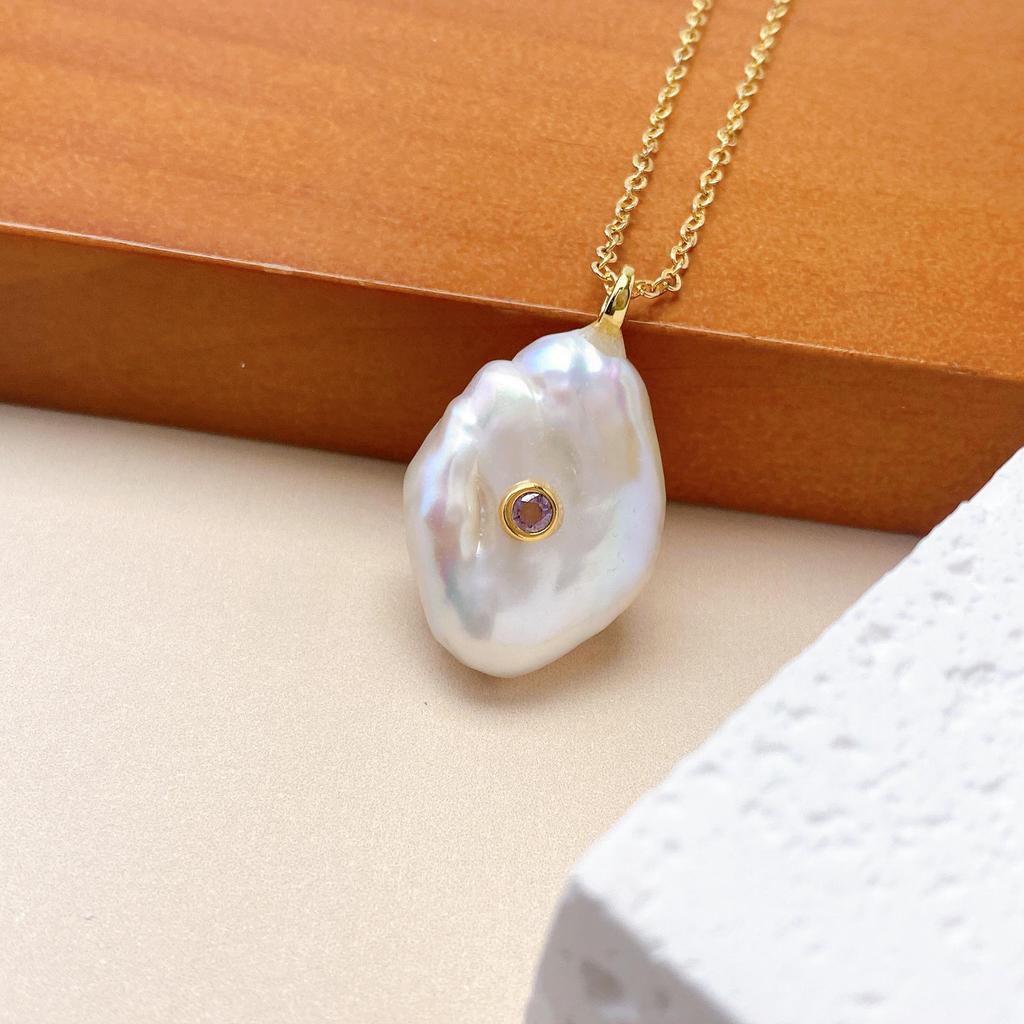 Versatile 2026 Irregular Baroque Pearl Cross Pendant Necklace