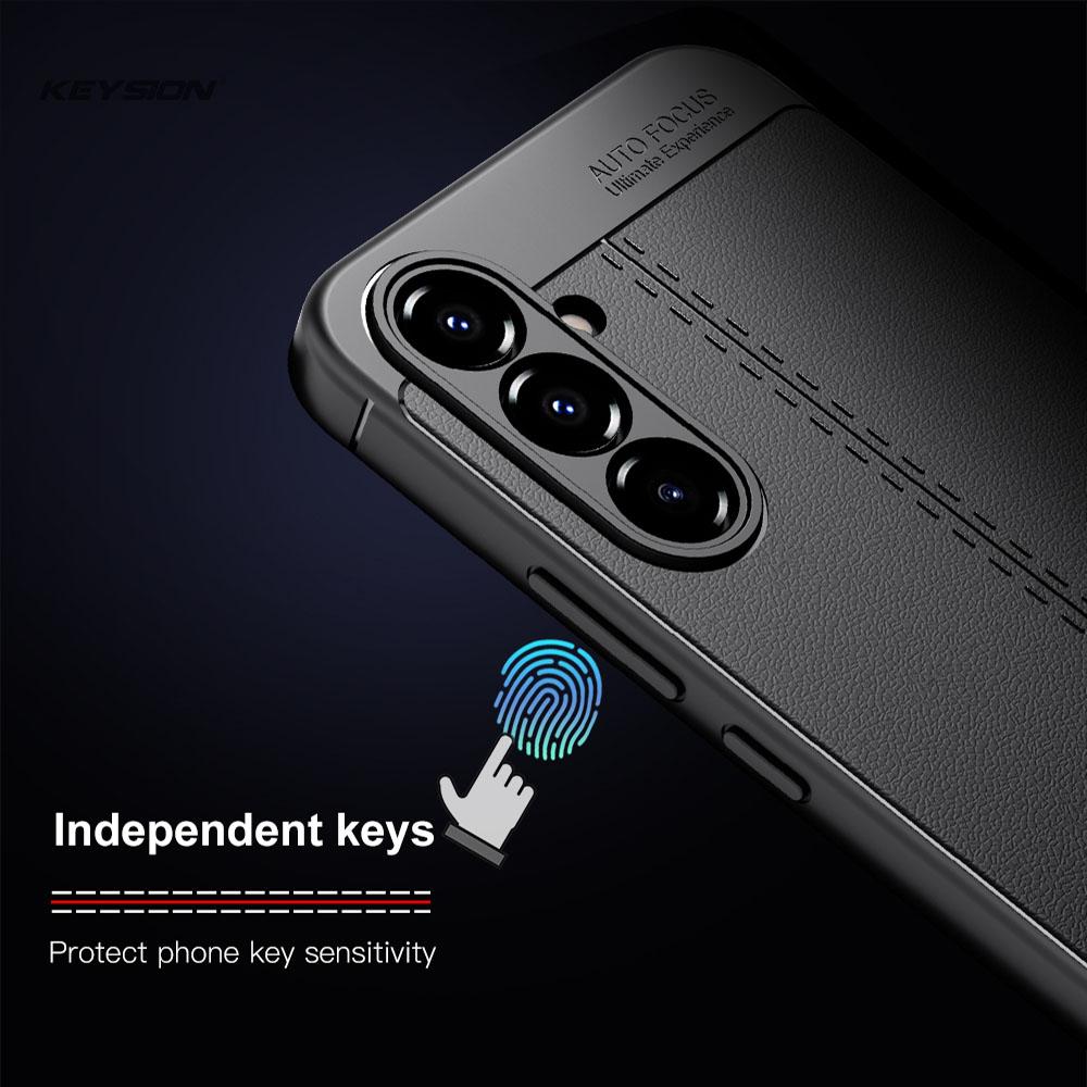 KEYSION Stoßfeste Hülle für Samsung A56 A36 A26 5G Ledertextur Weiche Silikon-Telefonrückseite für Galaxy A55 A35 A25 A15 5G A05S