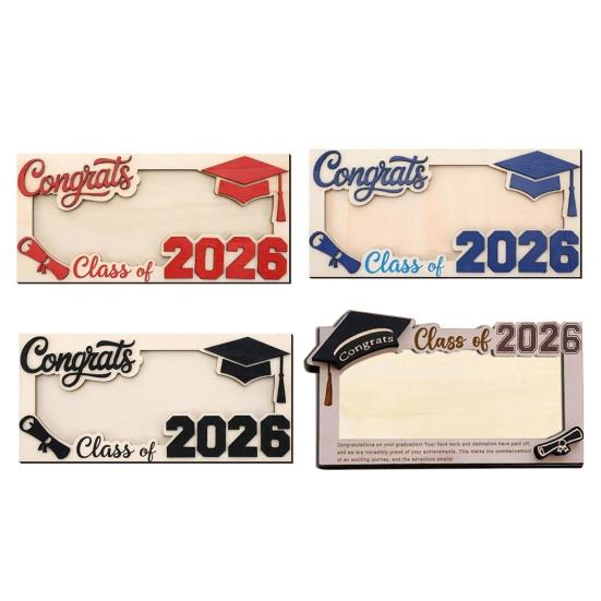 Class of 2026 Graduation Money Holder Wooden Graduation Cash Envelope Box for High School Senior College University Graduates Student Gifts