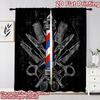 2D Flat Printing 2pcs Curtain Drapes Barber Pole Design Digital Printed Polyester Drapes Party Decorations Perfect for Holiday