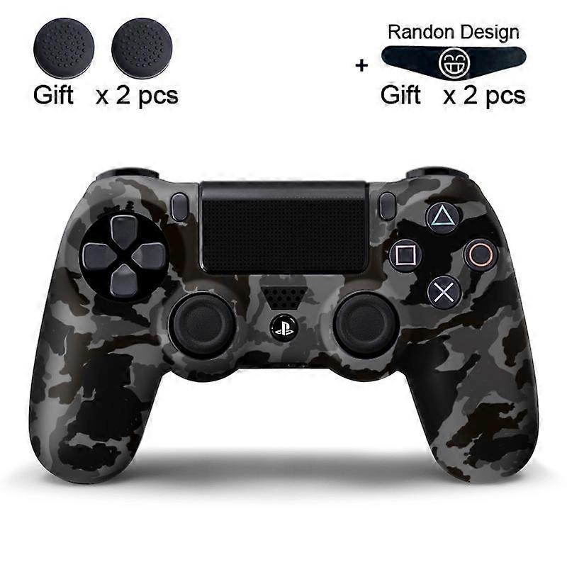 DATA FROG Soft Silicone Case For PS4 Controller Camo Protection Skin For Sony PS4 Pro Slim Gamepad Thumb Grips Joystick Caps