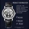 Relógio mecânico masculino totalmente automático Tourbillon Hollow Timing Dial masculino à prova d'água Noctilucente Simples Relógio mecânico empresarial Relógio pessoal