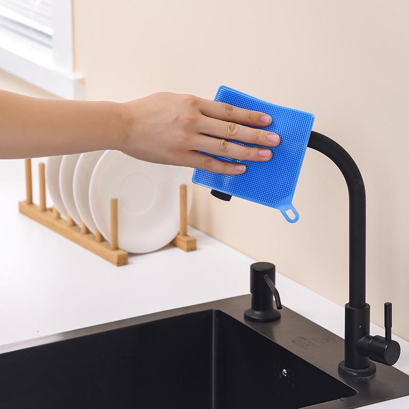 Aisenka Thickened Silicone Dishwashing Brush & Scouring Pad